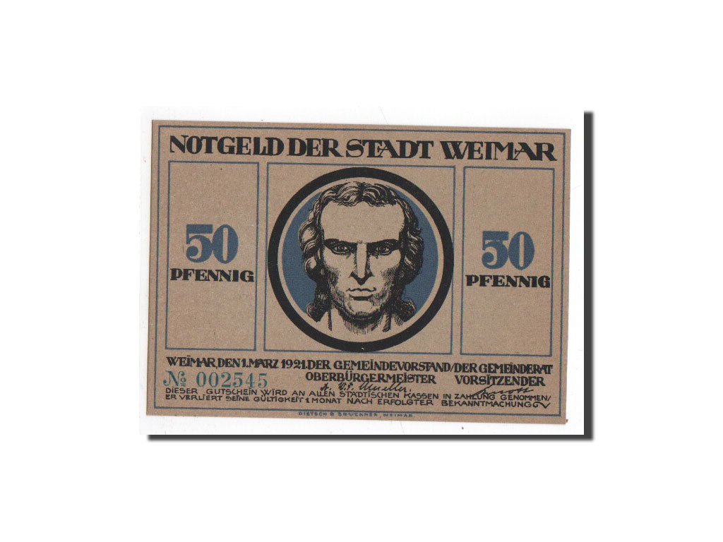 Banknote, Germany, Weimar, 50 Pfennig, personnage 1, 1921, 1921-03-01