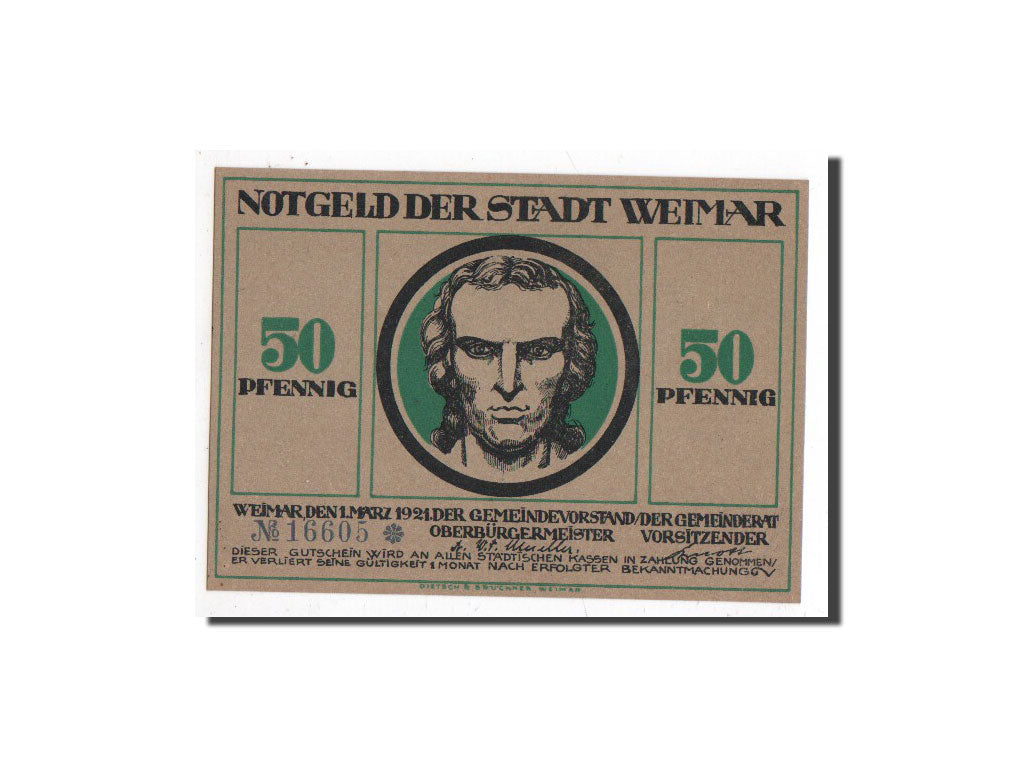 Banknote, Germany, Weimar, 50 Pfennig, personnage 1, 1921, 1921-03-01