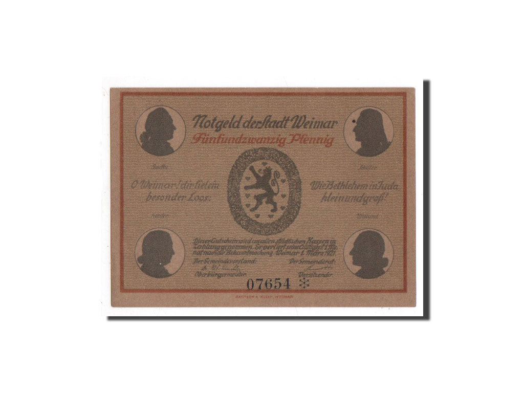 Banknote, Germany, Weimar, 25 Pfennig, Eglise, 1921, 1921-03-01, UNC(65-70)