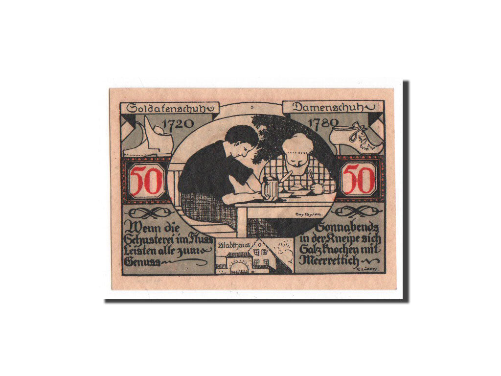 Banknote, Germany, Weissenfels, 50 Pfennig, personnage, 1921, Undated