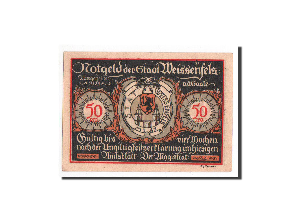 Banknote, Germany, Weissenfels, 50 Pfennig, personnage 3, 1921, Undated