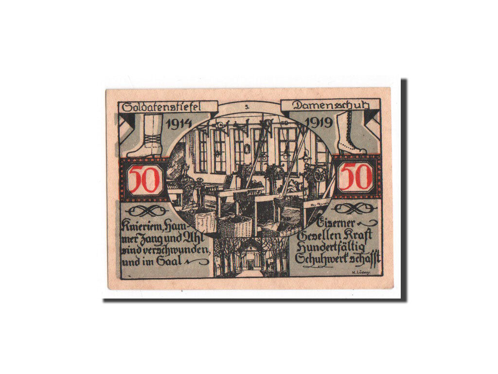 Banknote, Germany, Weissenfels, 50 Pfennig, personnage 3, 1921, Undated
