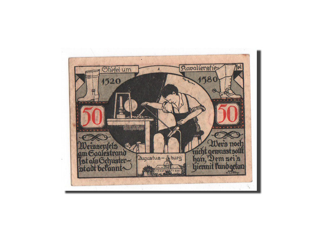 Banknote, Germany, Weissenfels, 50 Pfennig, personnage 4, 1921, Undated
