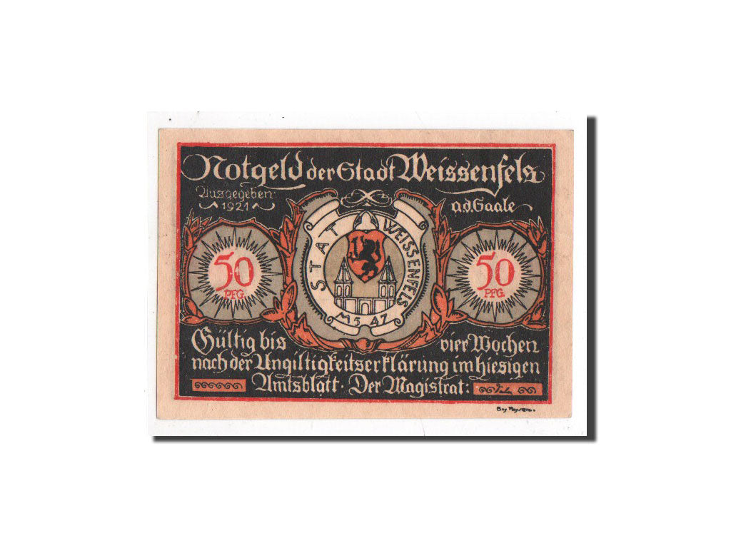 Banknote, Germany, Weissenfels, 50 Pfennig, personnage 5, 1921, Undated
