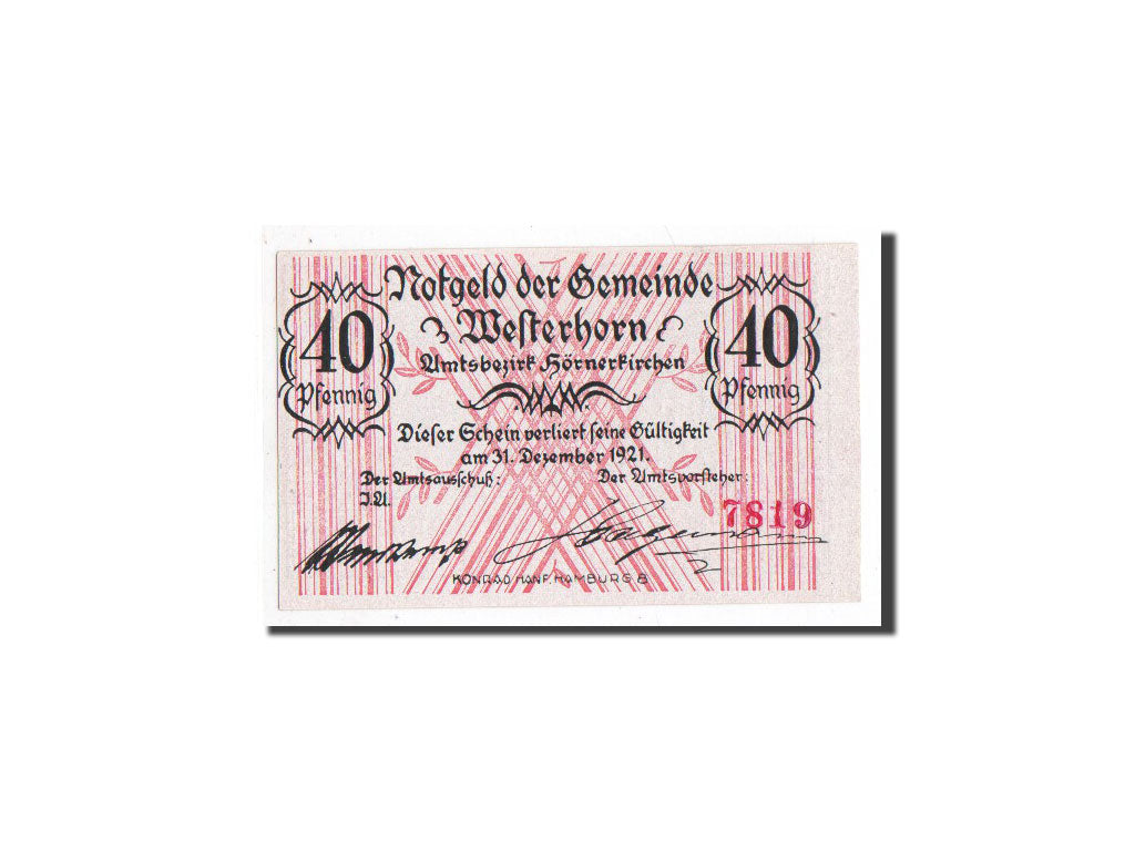 Banknote, Germany, Westerhorn, 40 Pfennig, Foret, O.D, Undated, UNC(65-70)