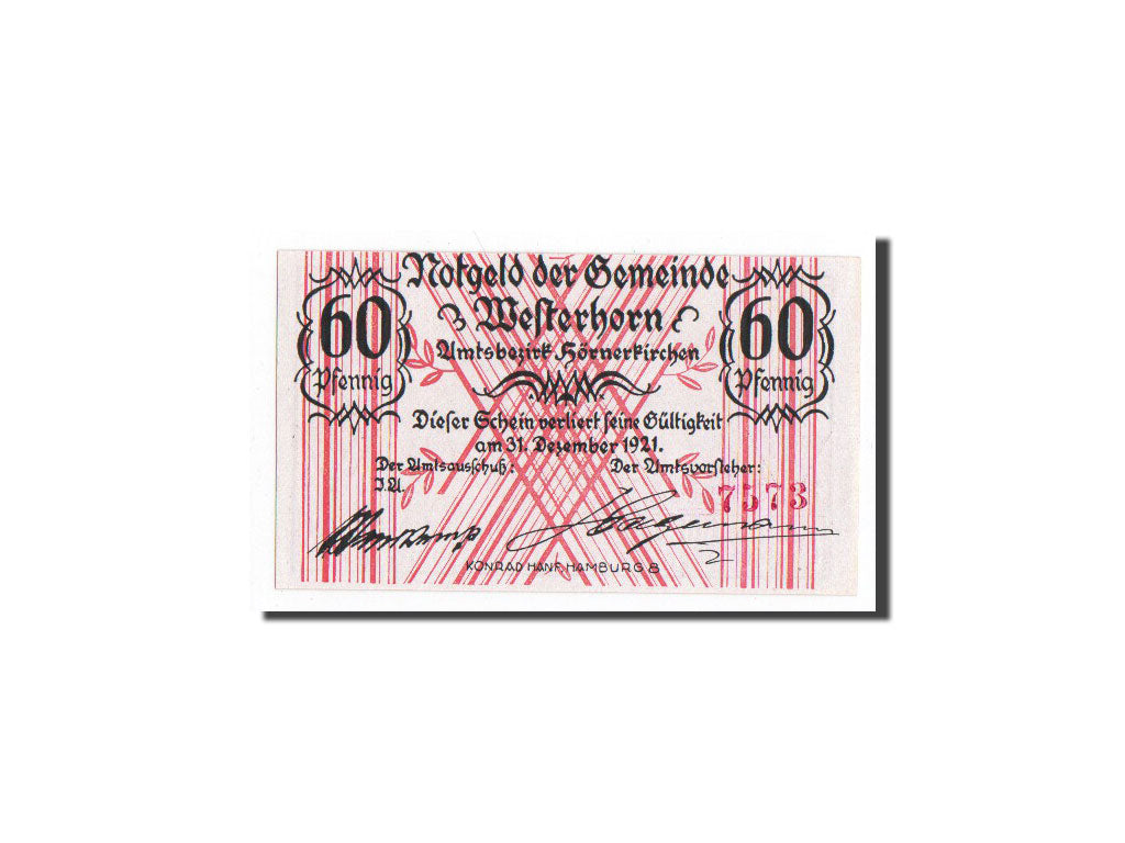 Banknote, Germany, Westerhorn, 60 Pfennig, élevage, O.D, Undated, UNC(65-70)