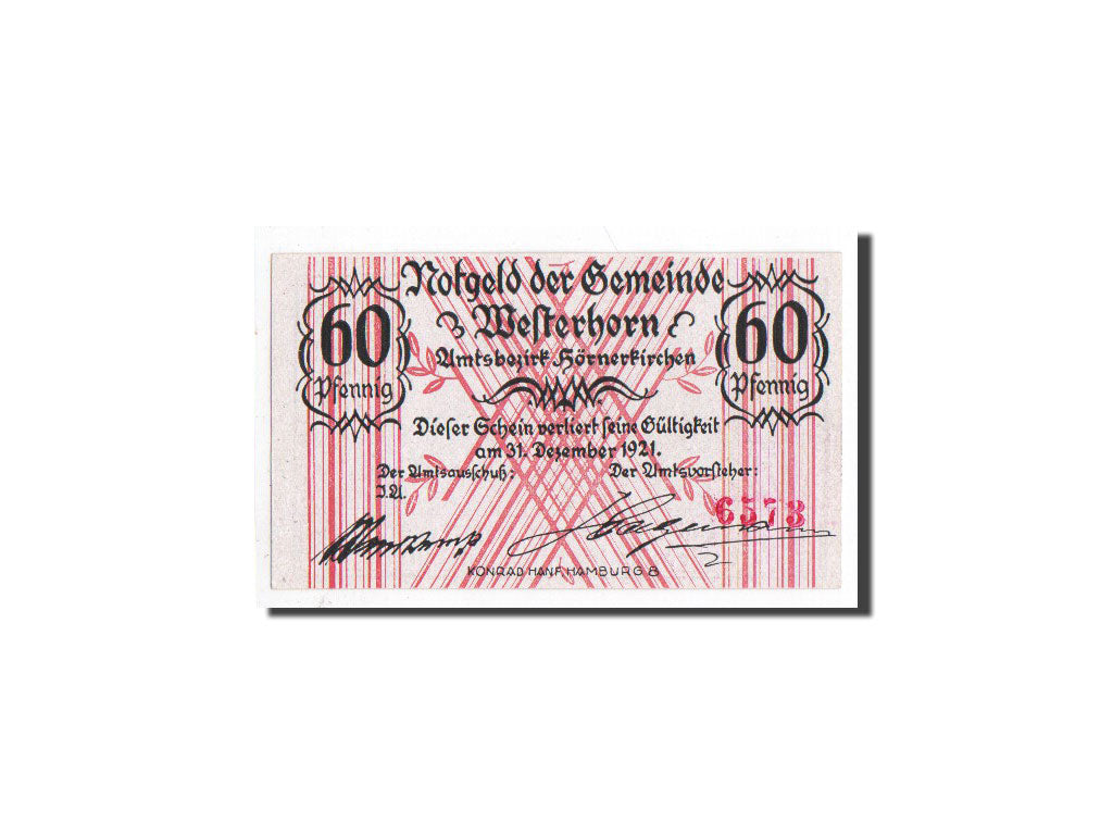 Banknote, Germany, Westerhorn, 60 Pfennig, élevage, O.D, Undated, UNC(65-70)