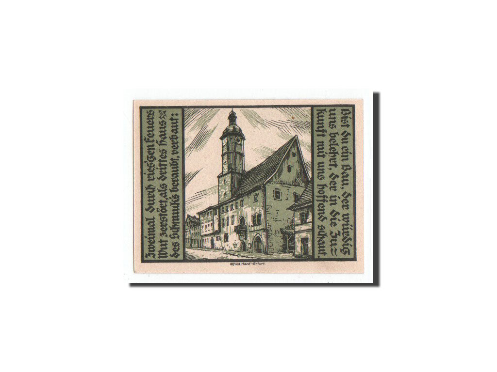 Banconote, Germania, Weissensee i Thür., 50 Pfennig, Eglise, 1921, Undated