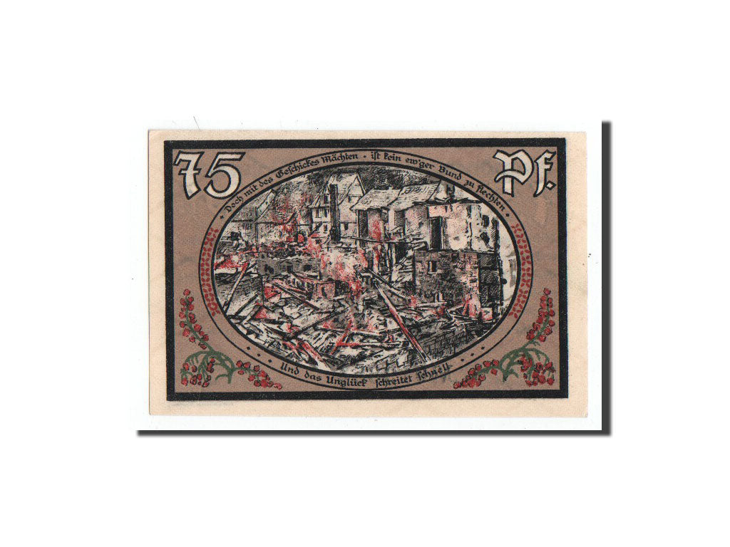 Banknote, Germany, Wasungen, 75 Pfennig, efondrement, 1921, 1921-10-01