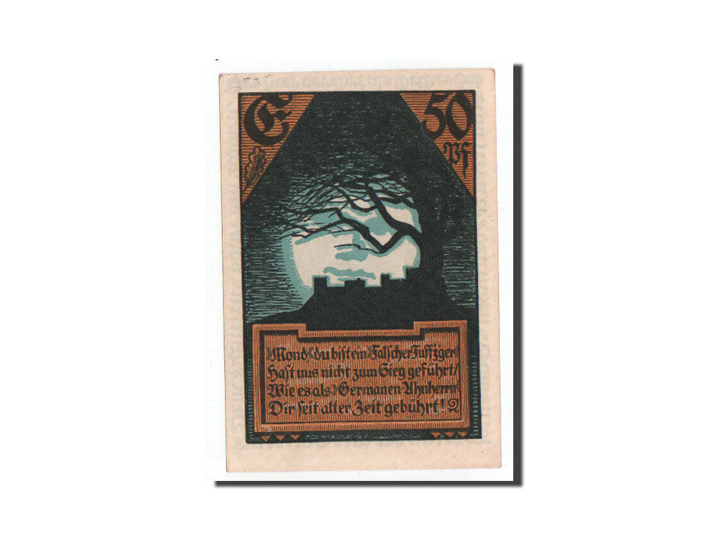 Banknote, Germany, Wettin Stadt, 50 Pfennig, château, O.D, Undated, UNC(65-70)