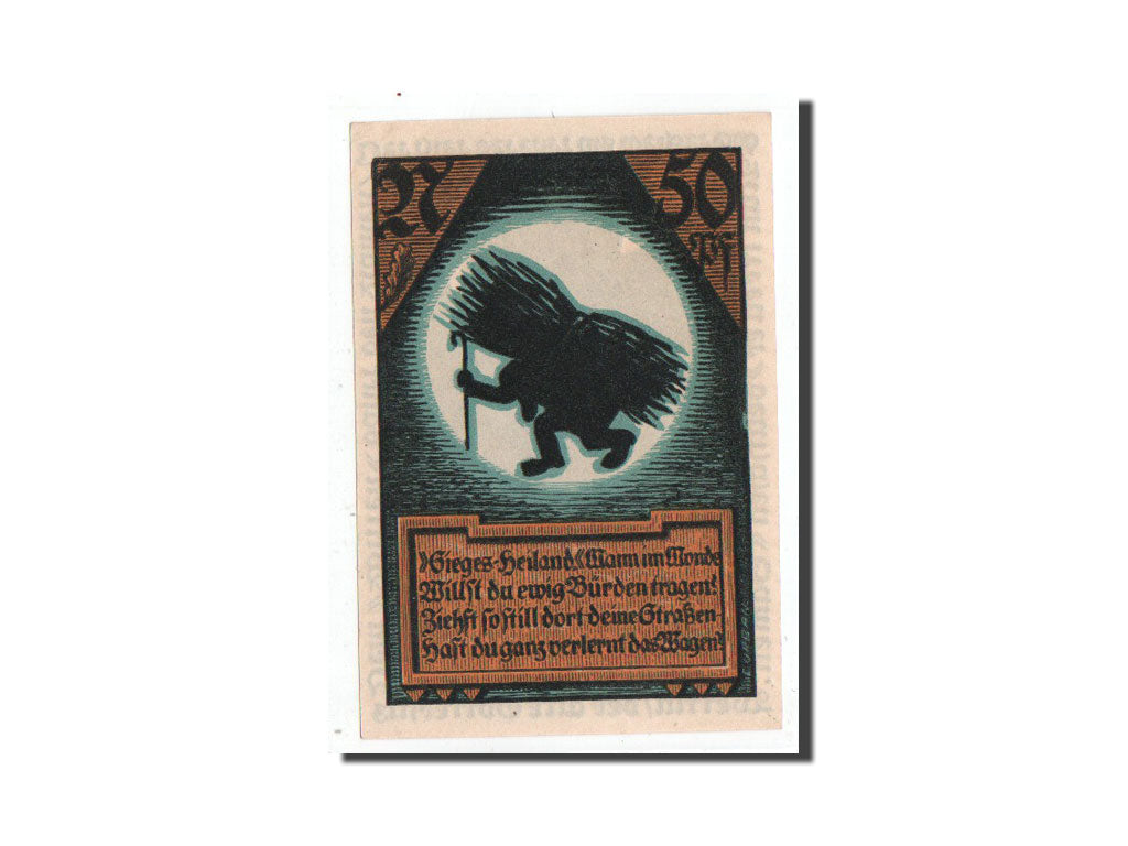 Banknote, Germany, Wettin Stadt, 50 Pfennig, personnage, O.D, Undated