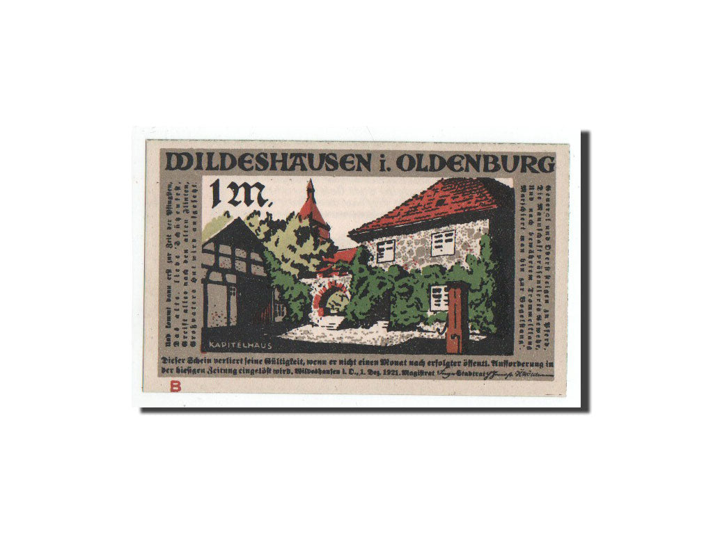 Banknote, Germany, Wildeshausen, 1 Mark, soldat, 1921, 1921-12-01, UNC(65-70)