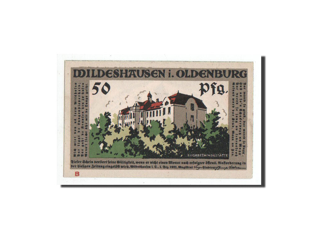 Banknote, Germany, Wildeshausen, 50 Pfennig, major, 1921, 1921-12-01