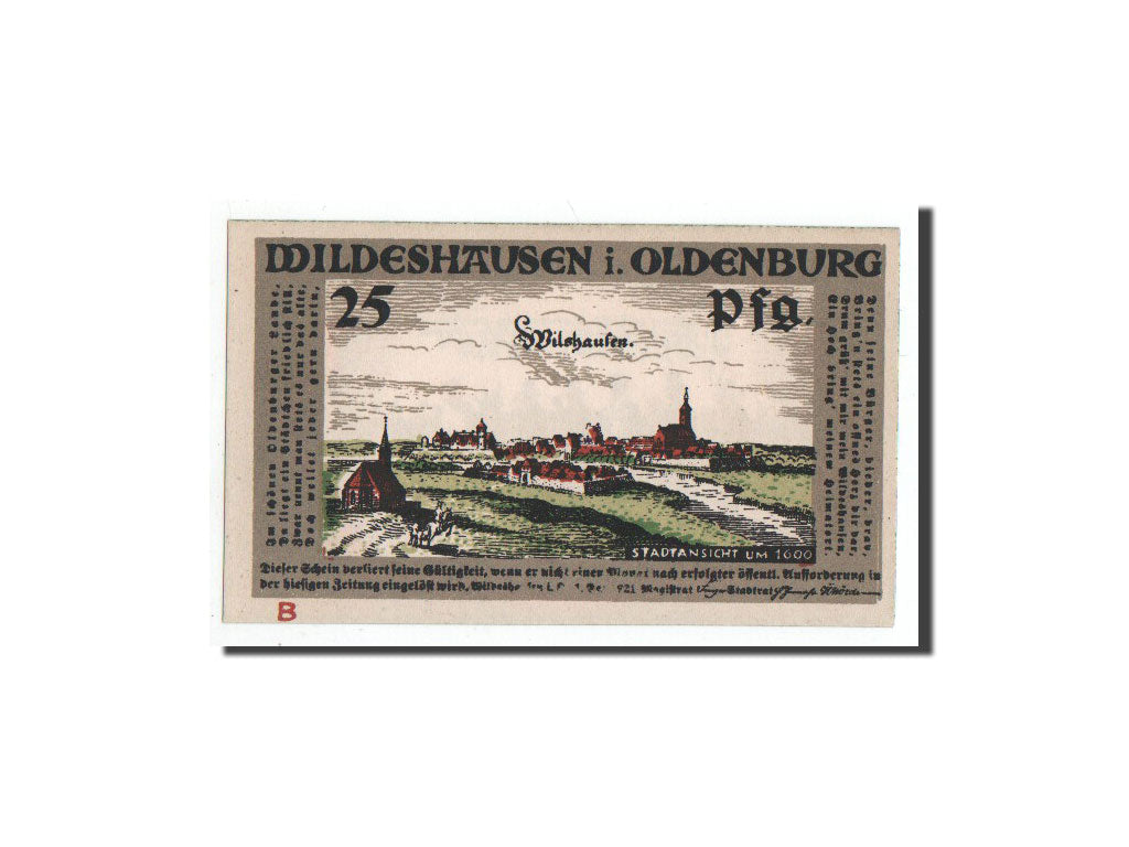 Banknote, Germany, Wildeshausen, 25 Pfennig, décoration, 1921, 1921-12-01