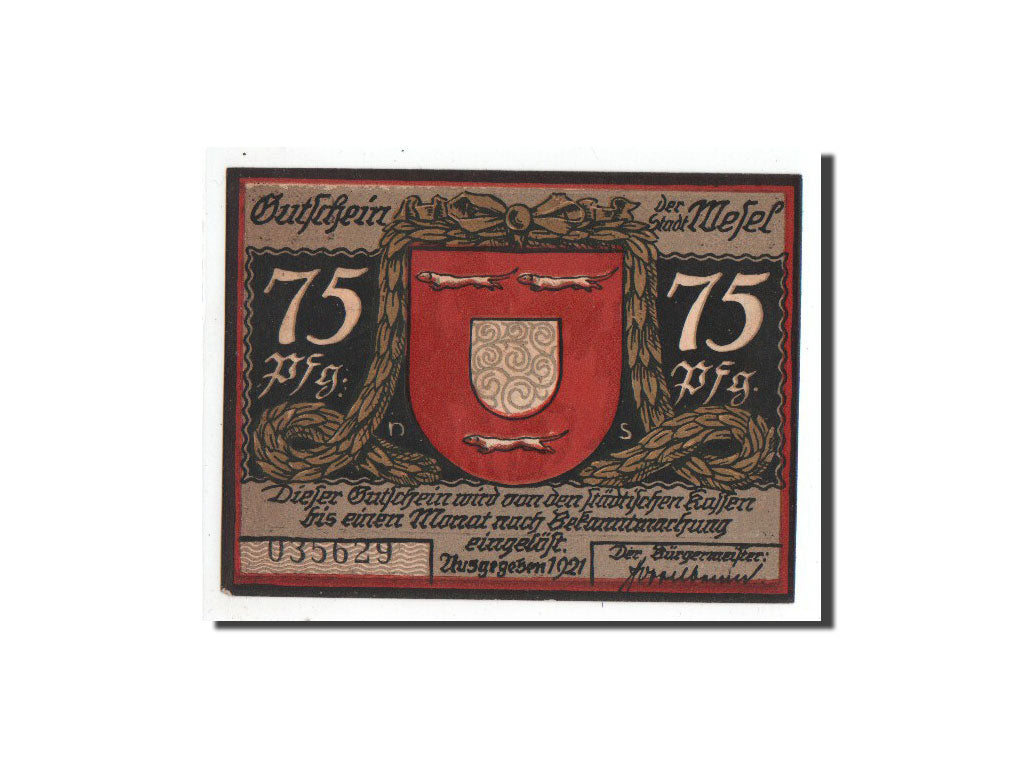 Banknote, Germany, Wesel, 75 Pfennig, cavalier, 1921, Undated, UNC(65-70)