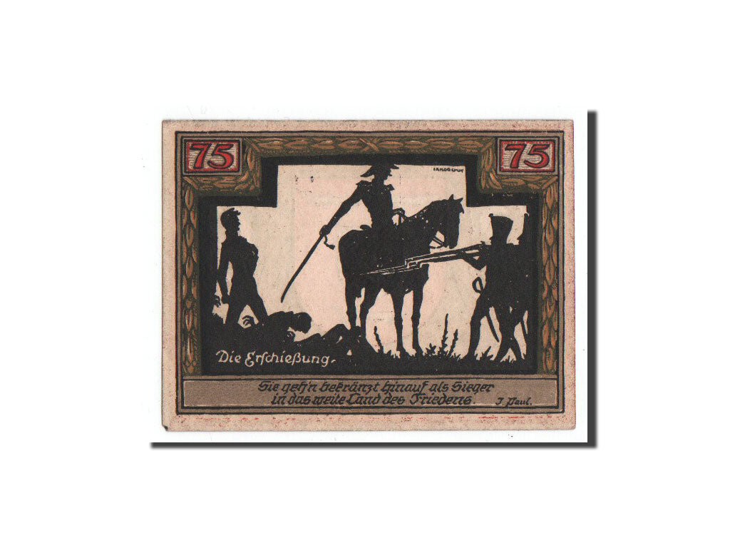Banknote, Germany, Wesel, 75 Pfennig, cavalier 1, 1921, Undated, UNC(65-70)