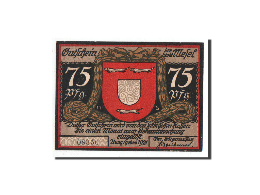 Banknote, Germany, Wesel, 75 Pfennig, personnage, 1921, Undated, UNC(65-70)