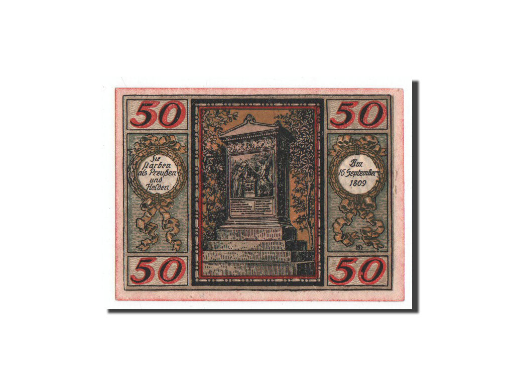 Banknote, Germany, Wesel, 50 Pfennig, Monument, 1921, Undated, UNC(65-70)