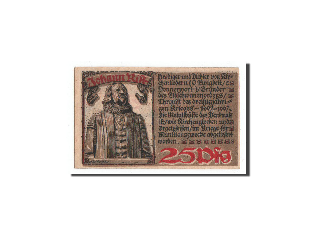 Banknote, Germany, Wedel, 25 Pfennig, personnage, 1921, 1921-06-10, UNC(65-70)