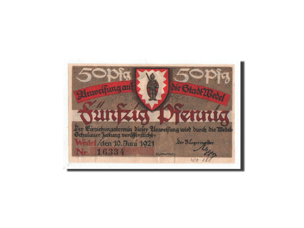 Geldschein, Deutschland, Wedel, 50 Pfennig, personnage, 1921, 1921-06-10, UNZ