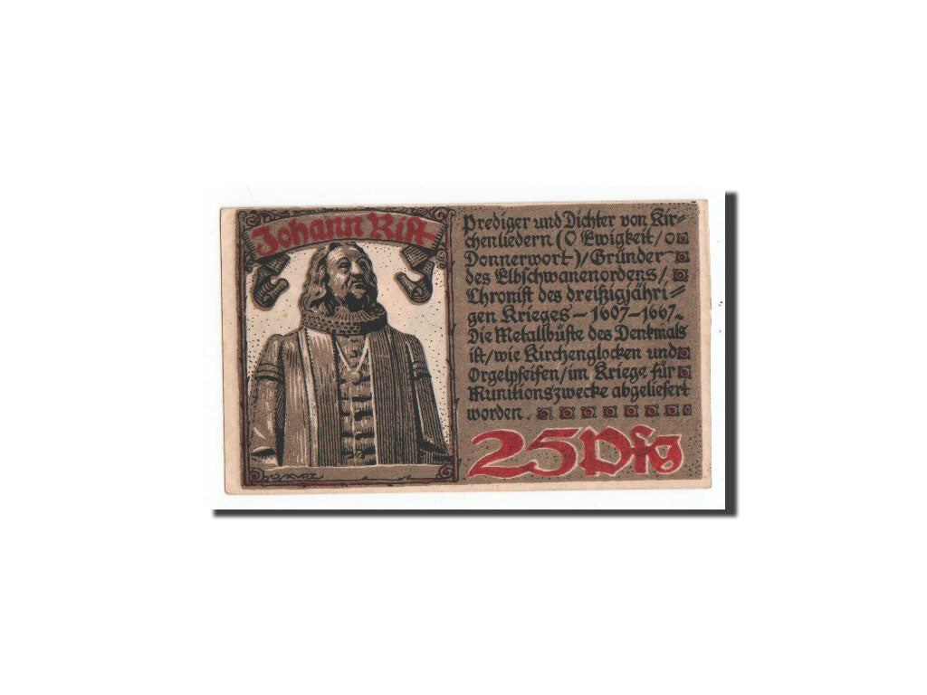 Banconote, Germania, Wedel, 25 Pfennig, personnage, 1921, 1921-06-10, FDS
