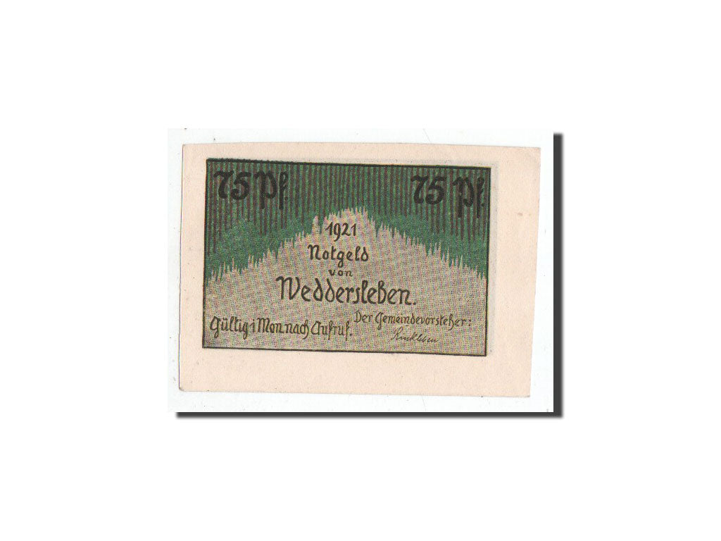 Banknote, Germany, Weddersleben, 75 Pfennig, ferme 2, 1921, Undated, UNC(65-70)