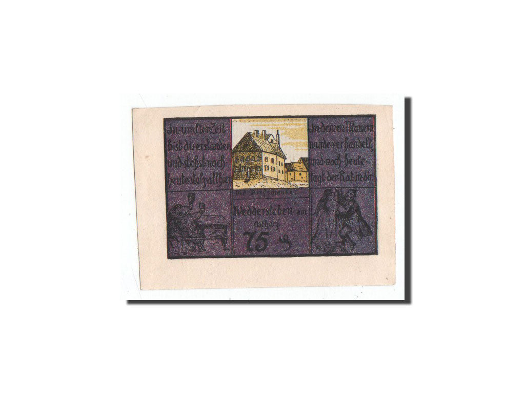 Banknote, Germany, Weddersleben, 75 Pfennig, ferme 2, 1921, Undated, UNC(65-70)