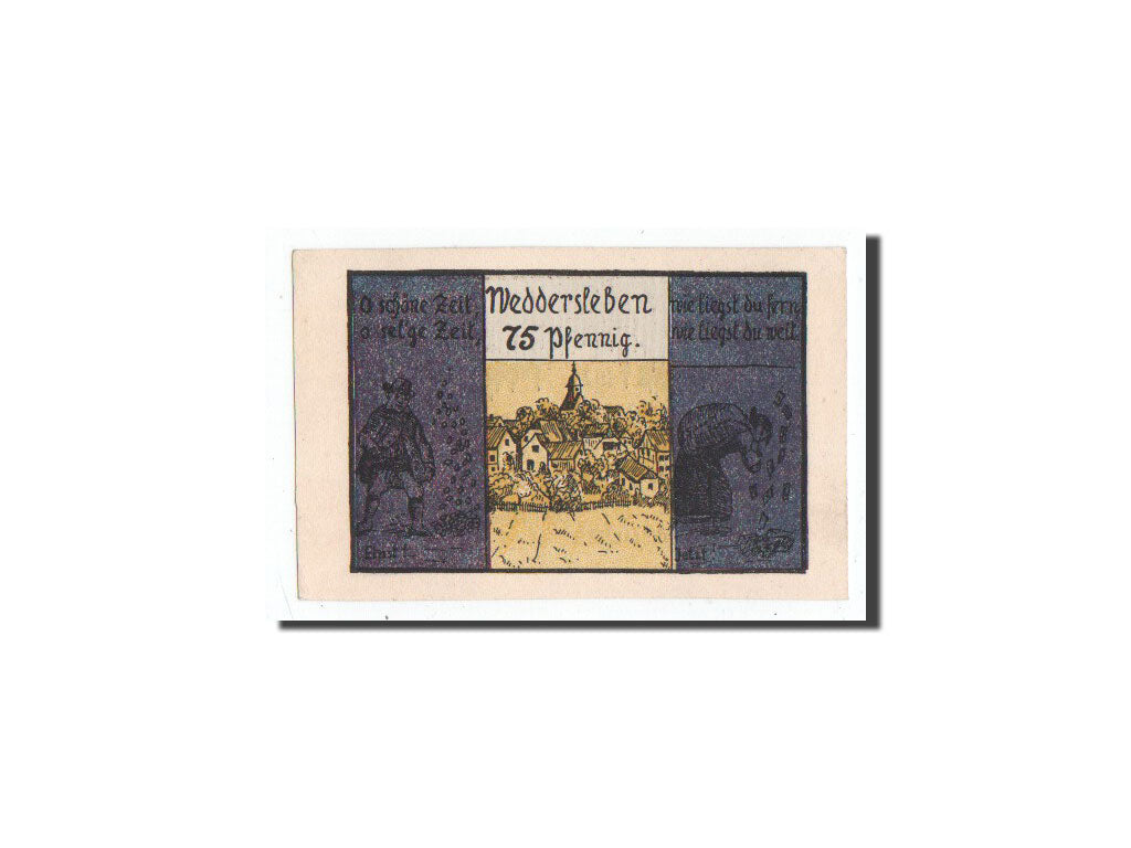 Banknote, Germany, Weddersleben, 75 Pfennig, paysage, 1921, Undated, UNC(65-70)