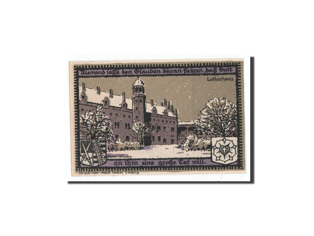 Banknote, Germany, Wittenberg, 50 Pfennig, portrait, 1922, Undated, UNC(65-70)