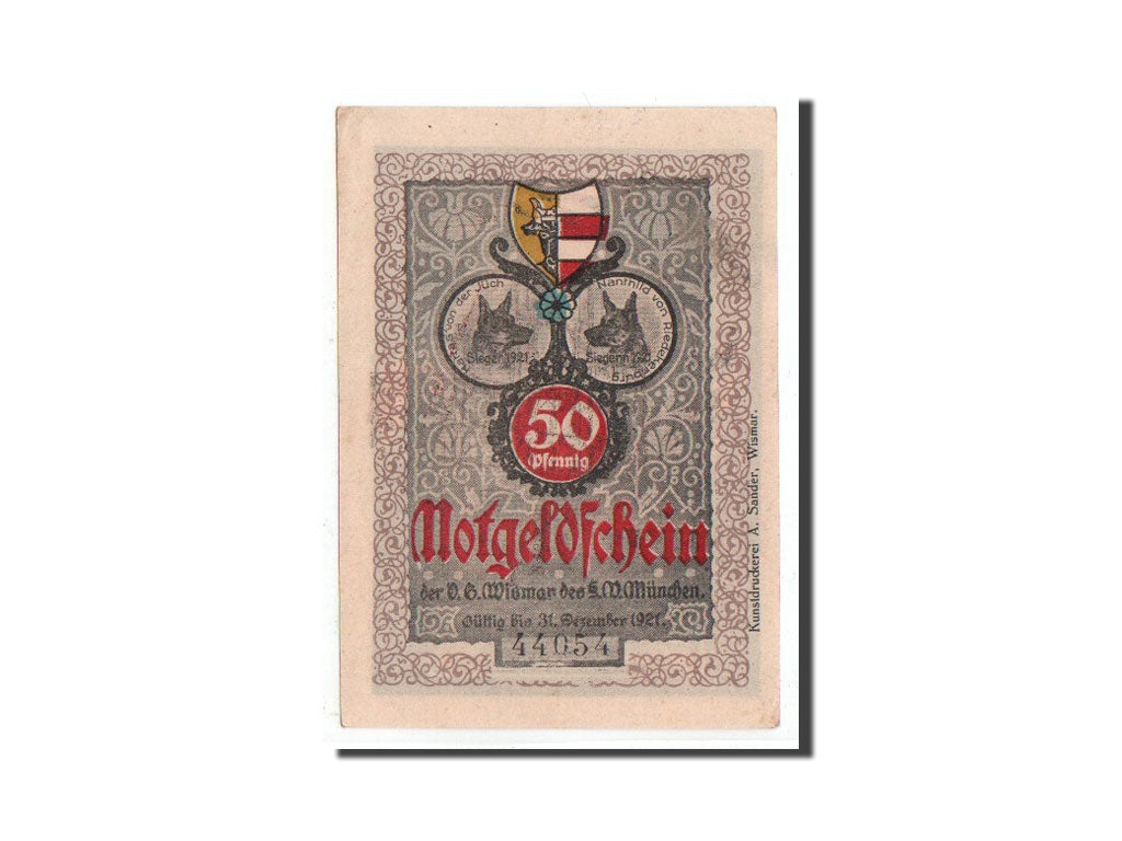 Banknote, Germany, Wismar, 50 Pfennig, Monument, O.D, Undated, UNC(65-70)