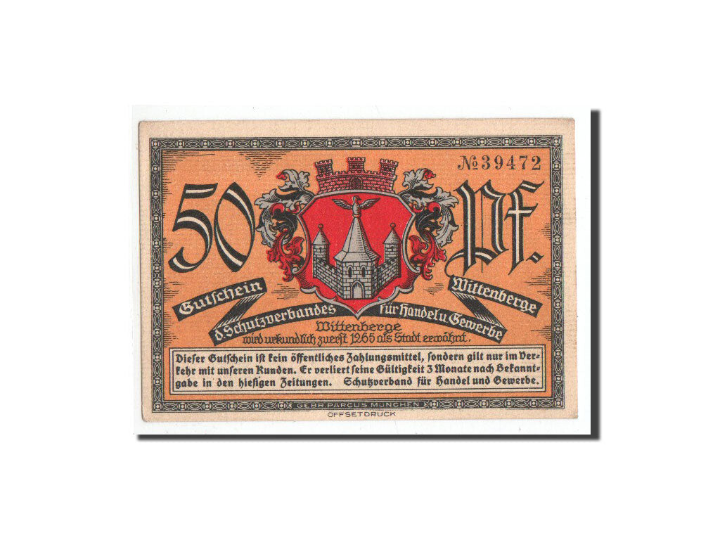 Banknote, Germany, Wittenberge, 50 Pfennig, Batiment, O.D, Undated, UNC(65-70)