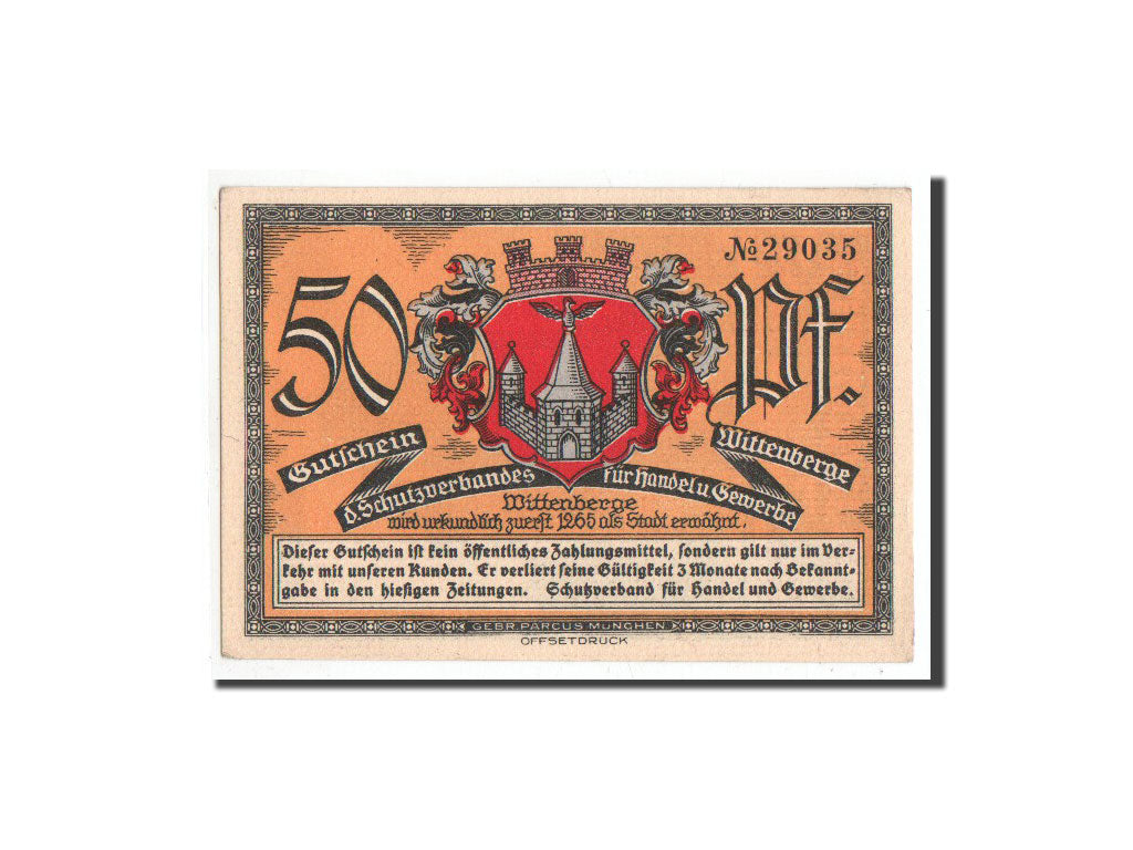 Banknote, Germany, Wittenberge, 50 Pfennig, chateau 1, O.D, Undated, UNC(65-70)
