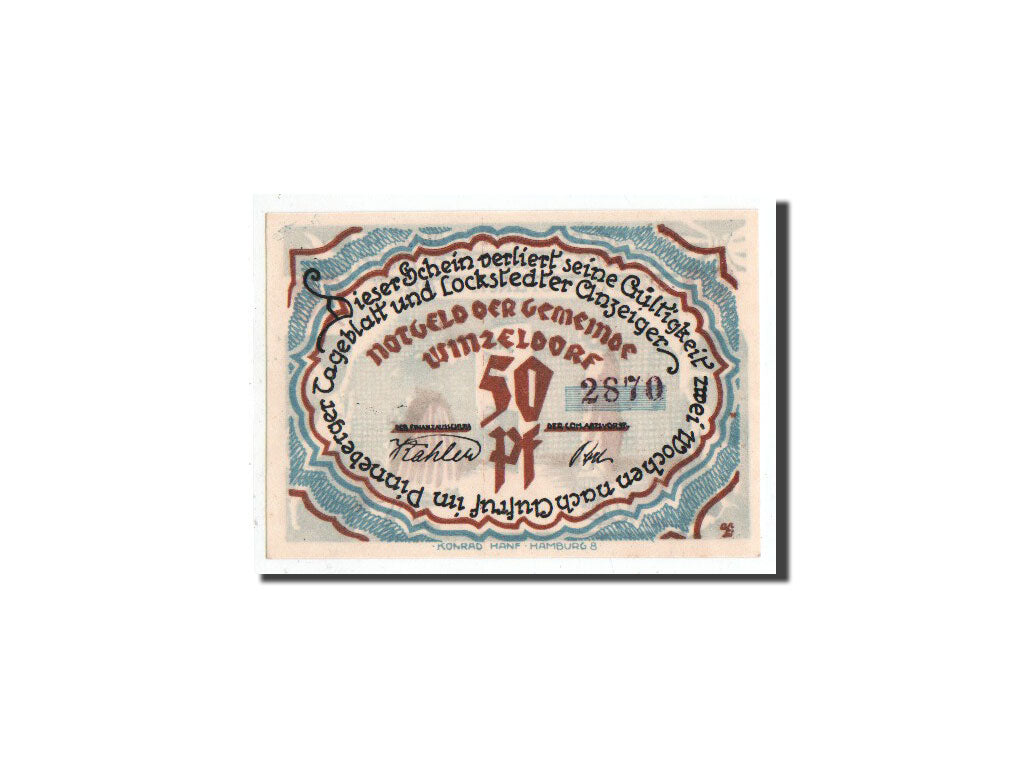 Banknote, Germany, Winzeldorf, 50 Pfennig, personnage 1, O.D, Undated