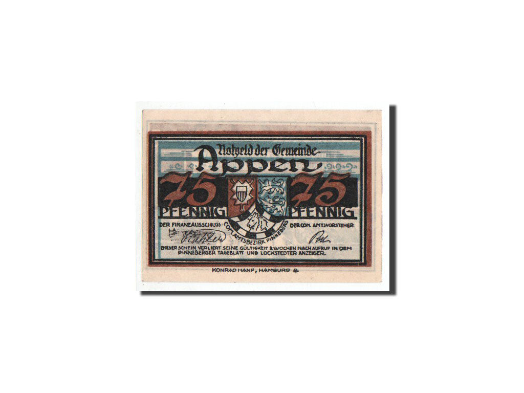 Banconote, Germania, appen, 75 Pfennig, arbre, O.D, Undated, FDS, Mehl:39.1