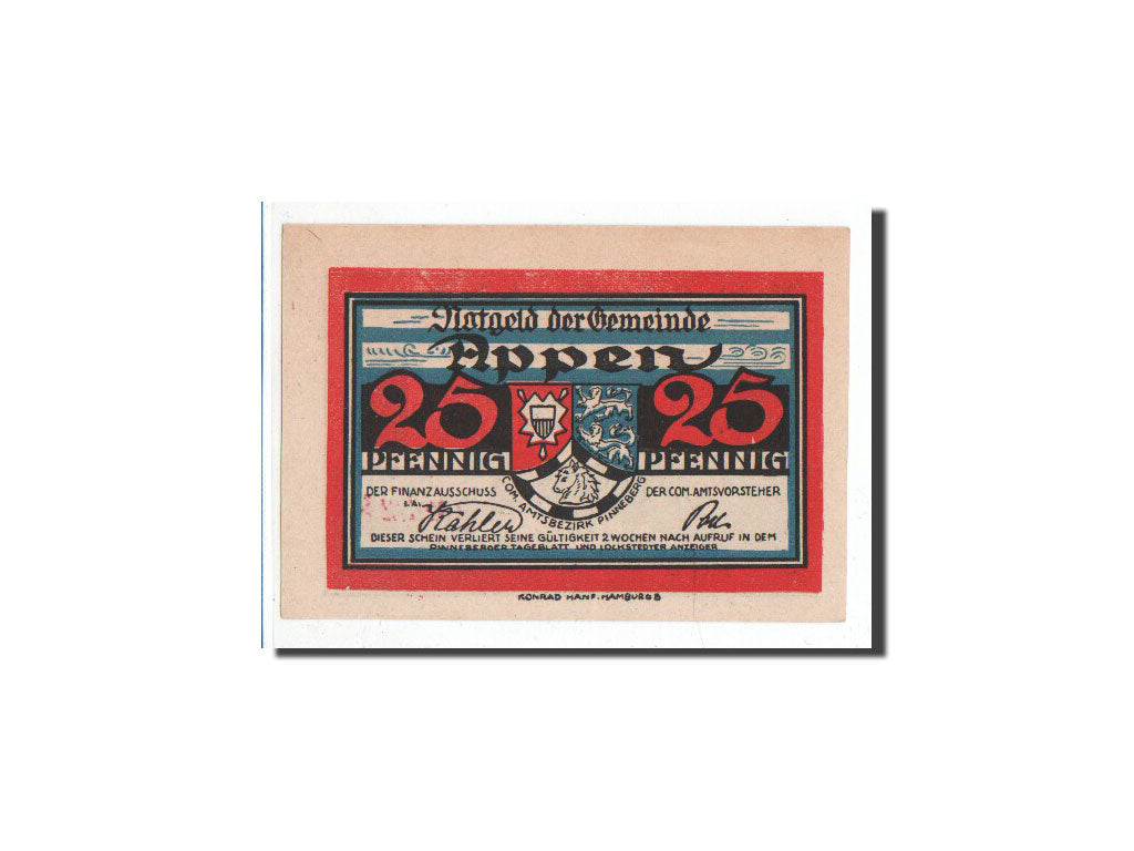 Banknot, Niemcy, appen, 25 Pfennig, arbre, O.D, Undated, UNC(65-70), Mehl:39.2