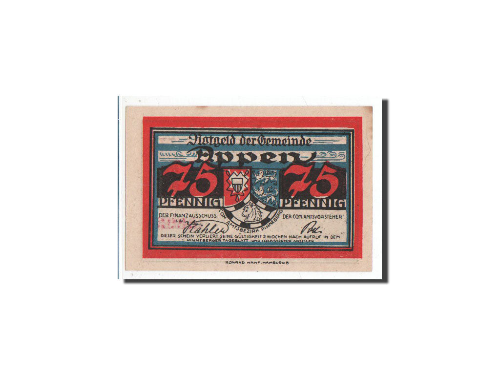 Banknote, Germany, appen, 75 Pfennig, arbre, O.D, Undated, UNC(65-70), Mehl:39.2