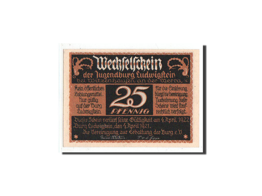 Banknote, Germany, Witzenhausen, 25 Pfennig, personnage, 1921, 1921-04-04