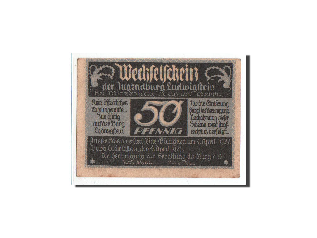 Geldschein, Deutschland, Witzenhausen, 50 Pfennig, flambeau, 1921, 1921-04-04