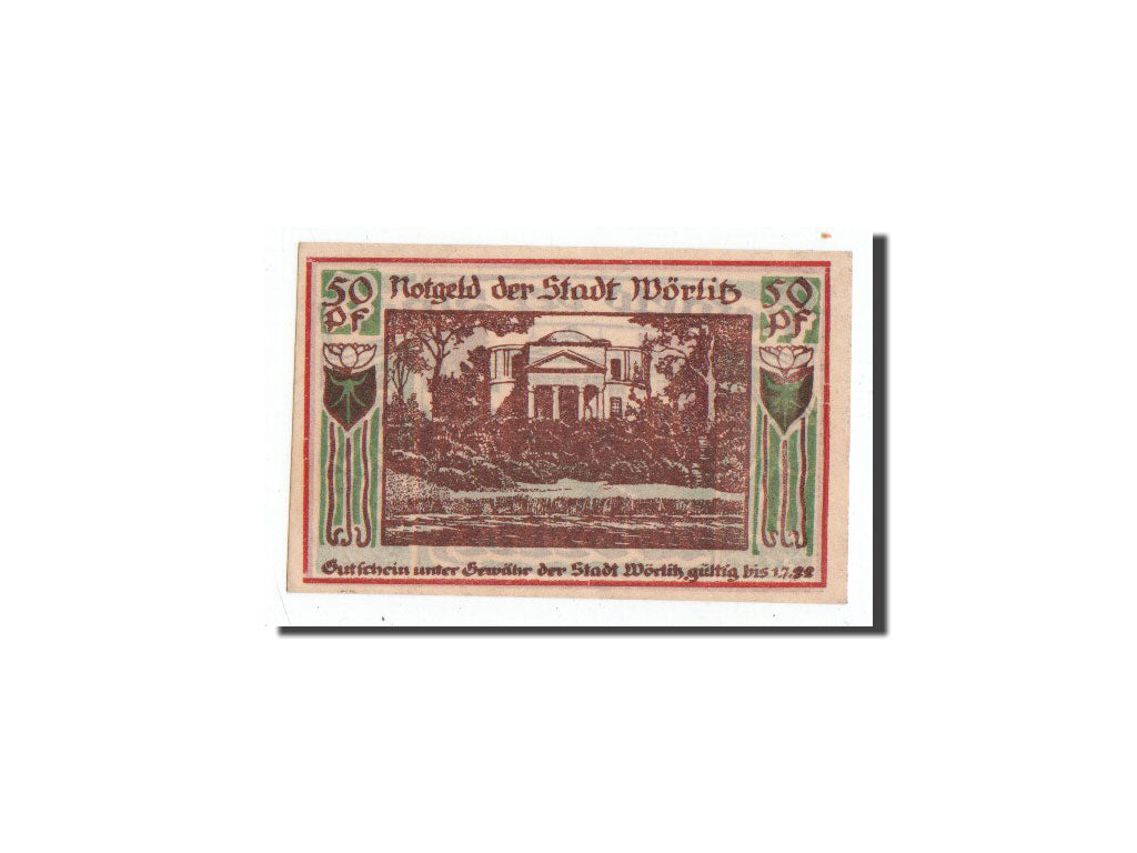 Banknote, Germany, Wörlitz, 50 Pfennig, château, O.D, Undated, UNC(65-70)