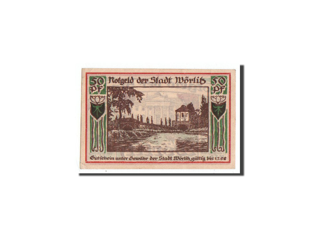 Banknot, Niemcy, Wörlitz, 50 Pfennig, paysage, O.D, Undated, UNC(65-70)