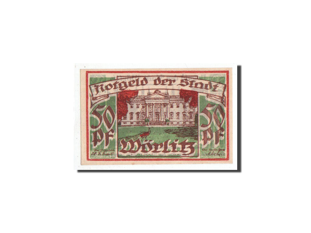 Banknot, Niemcy, Wörlitz, 50 Pfennig, chateau 1, O.D, Undated, UNC(65-70)