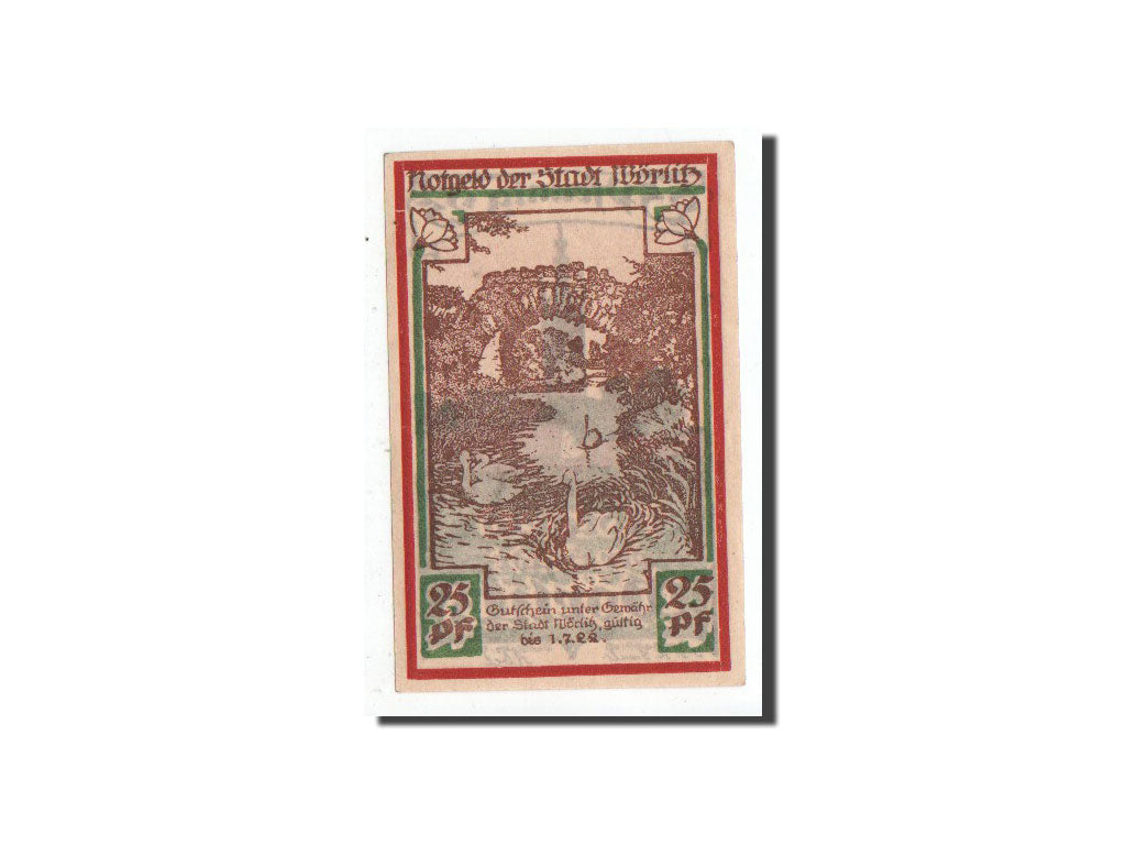 Banknot, Niemcy, Wörlitz, 25 Pfennig, paysage, O.D, Undated, UNC(65-70)