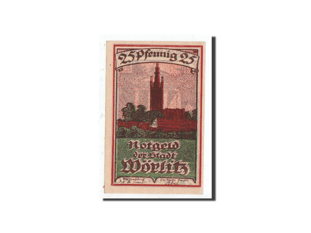 Banknote, Germany, Wörlitz, 25 Pfennig, château, O.D, Undated, UNC(65-70)