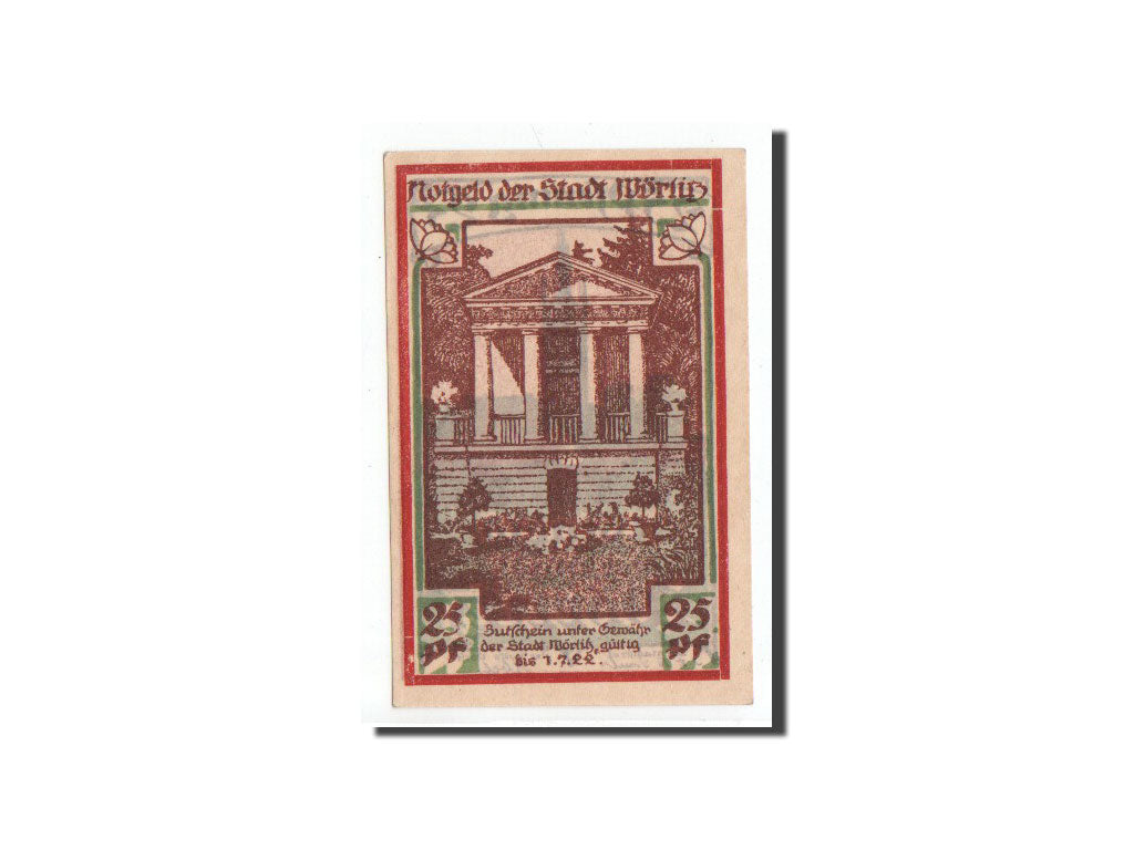 Banknote, Germany, Wörlitz, 25 Pfennig, château, O.D, Undated, UNC(65-70)