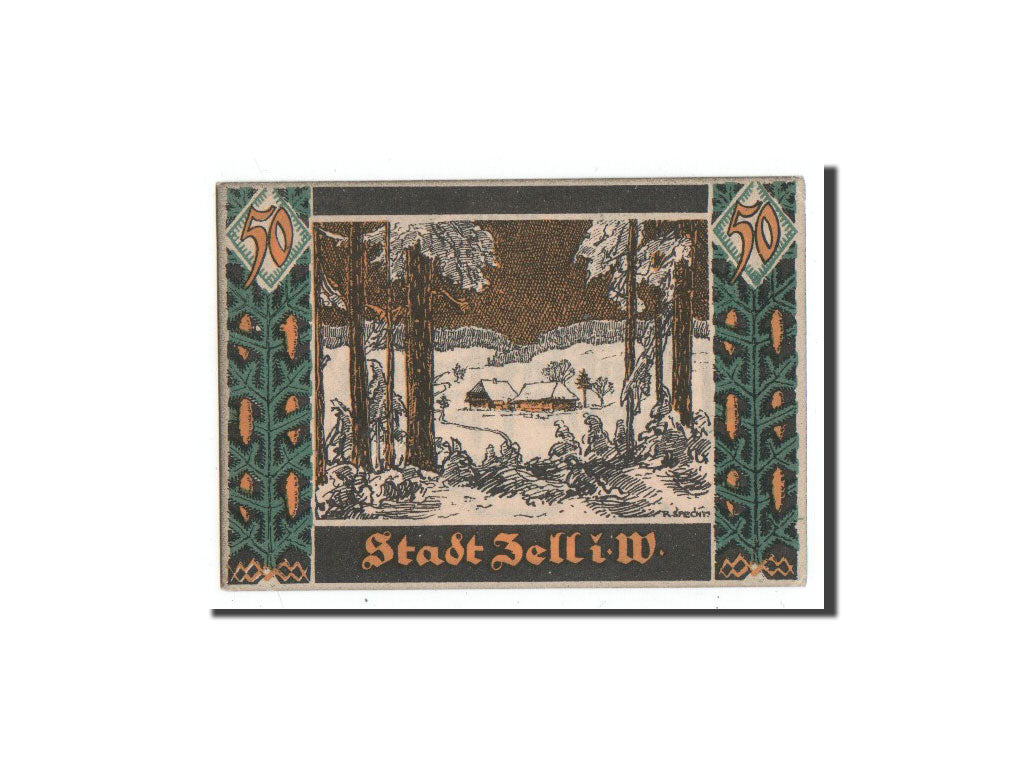 Geldschein, Deutschland, Zell . i . W, 50 Pfennig, paysage, 1921, 1921-10-01