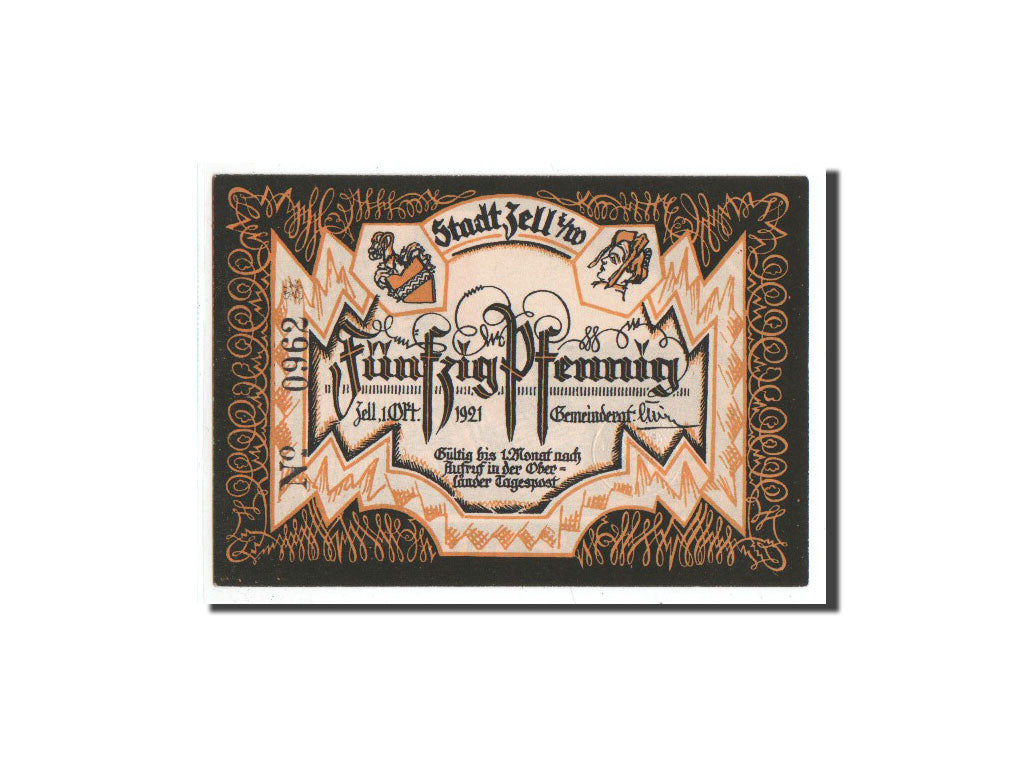 Banconote, Germania, Zell . i . W, 50 Pfennig, construction, 1921, 1921-10-01