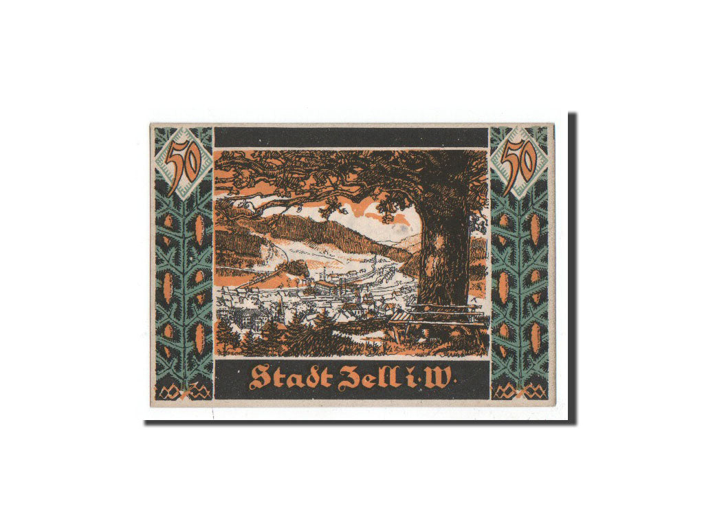 Geldschein, Deutschland, Zell . i . W, 50 Pfennig, paysage 1, 1921, 1921-10-01