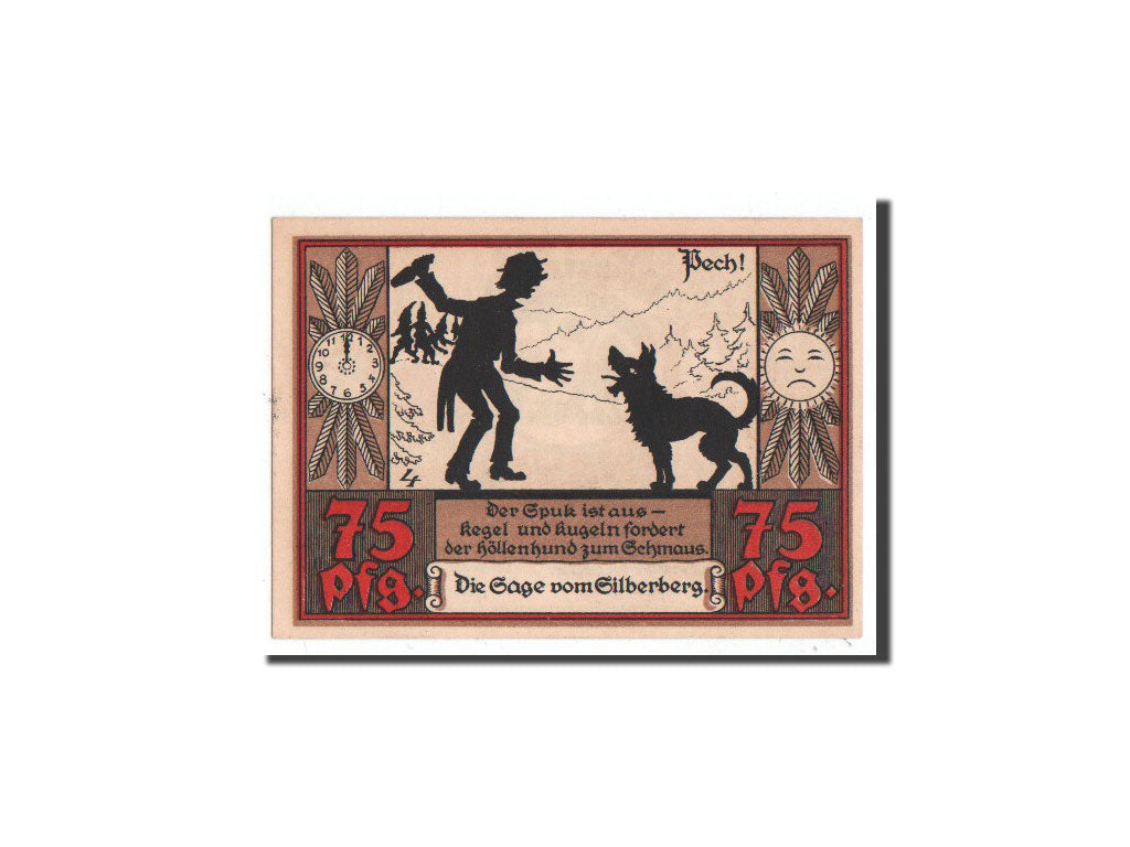 Banknot, Niemcy, Wünschendorf, 75 Pfennig, personnage, 1921, 1921-9-20