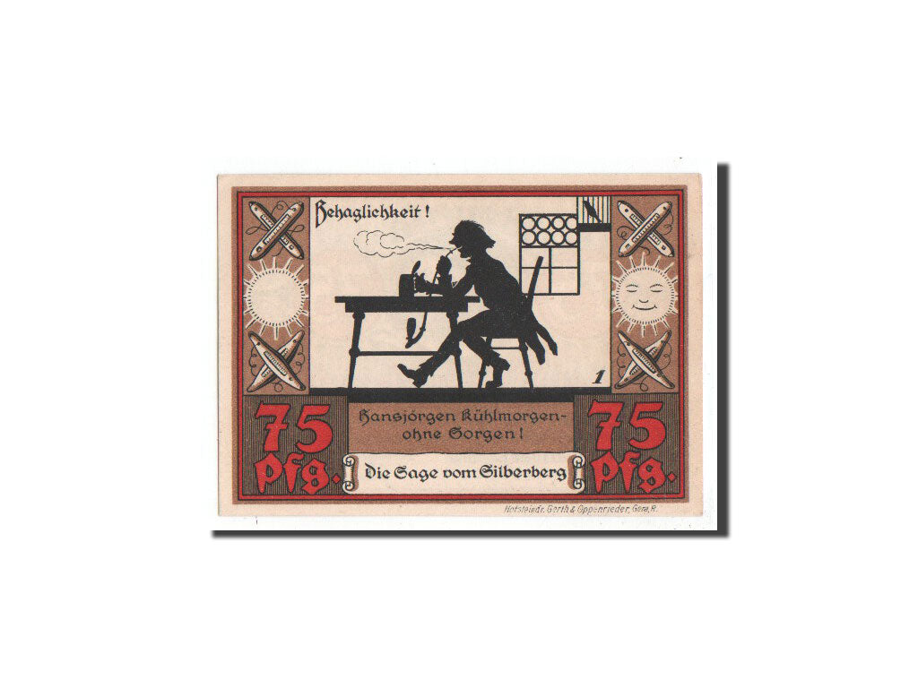 Geldschein, Deutschland, Wünschendorf, 75 Pfennig, personnage 1, 1921