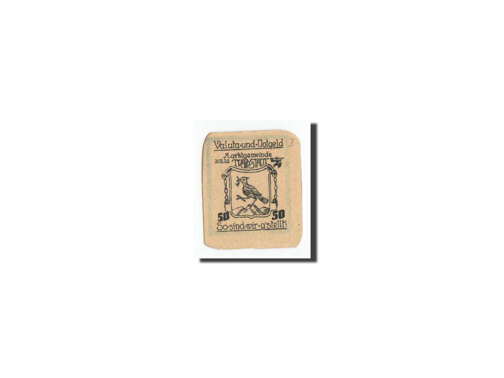 Geldschein, Deutschland, Trapstadt, 50 Pfennig, oiseau, 1920, 1920-12-31, UNZ